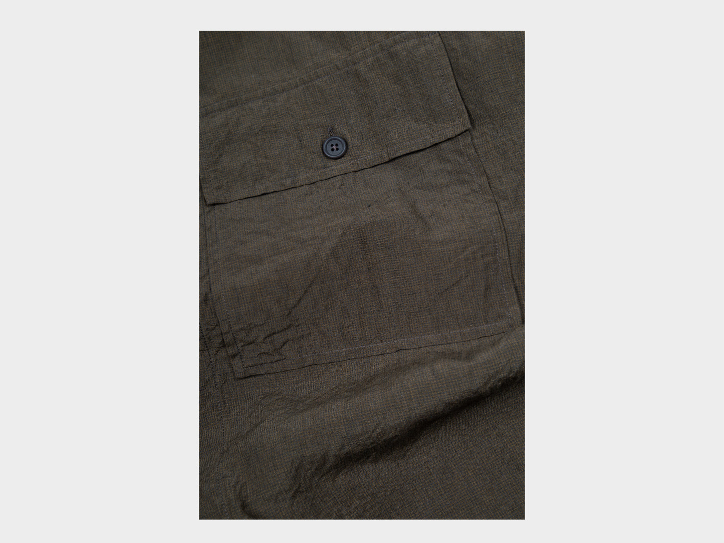 Evan Kinori Big Shirt Linen Puppytooth Brown