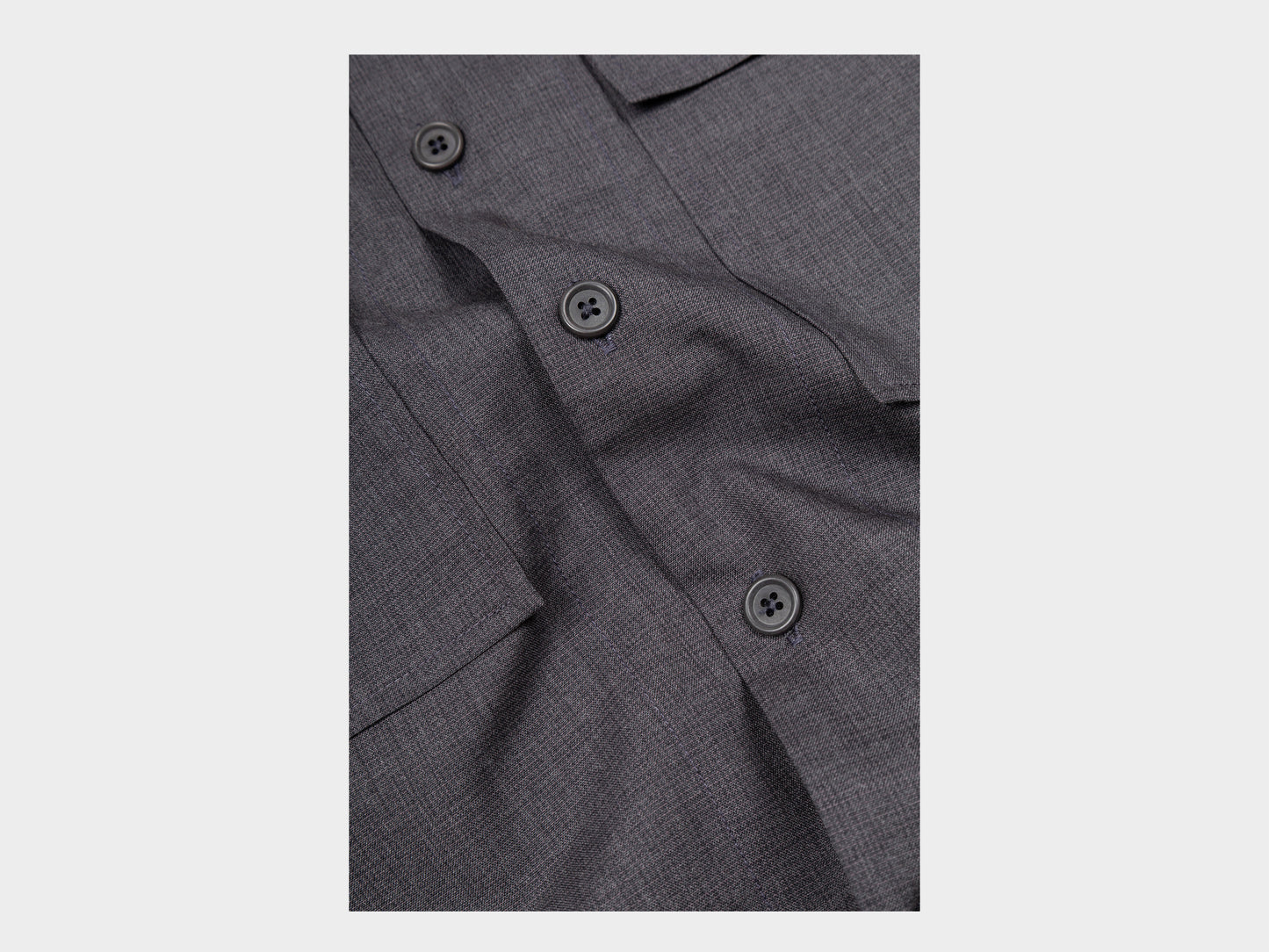 Evan Kinori Big Shirt Worsted Wool Charcoal