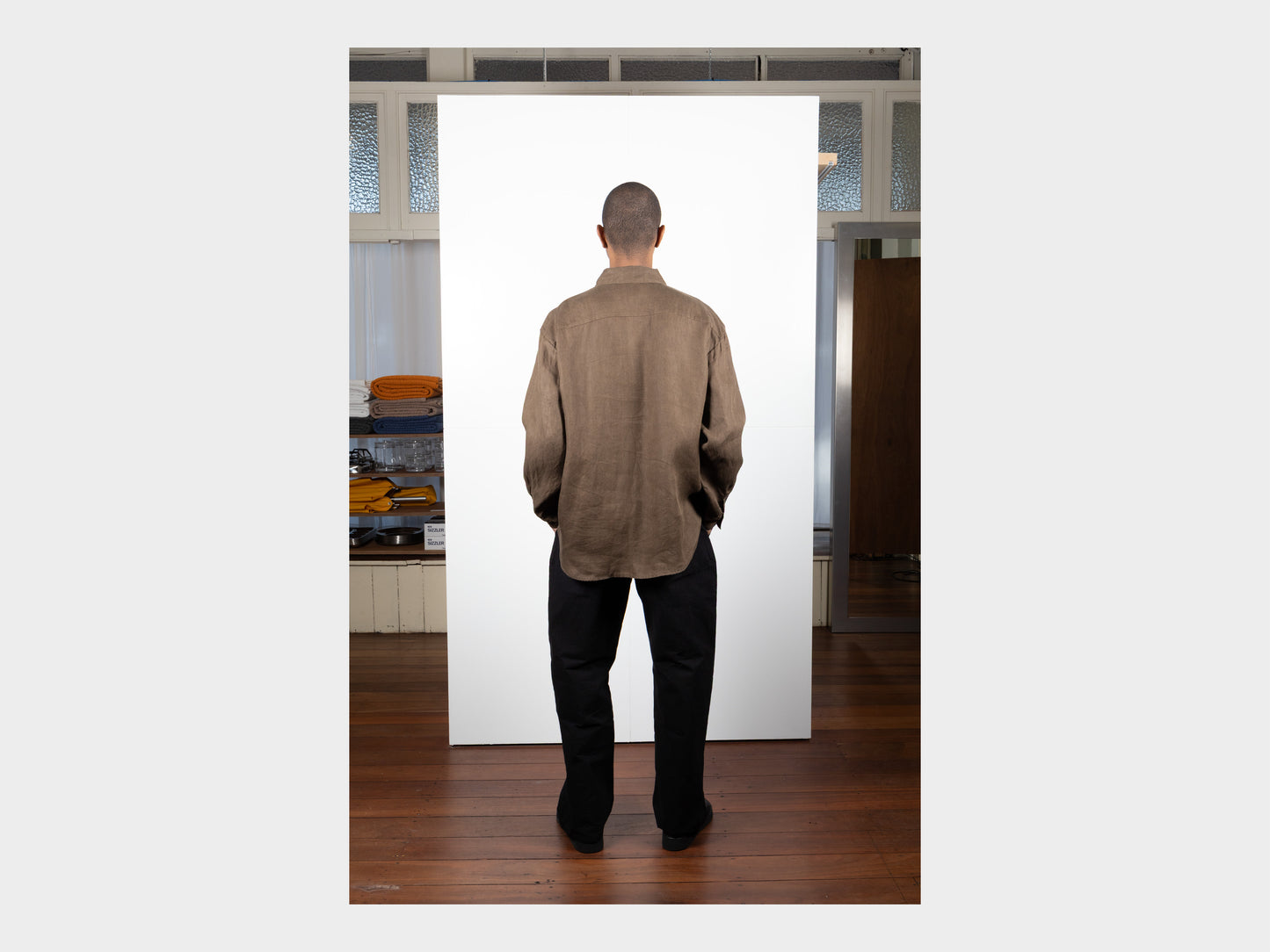 Evan Kinori Big Shirt Sumi Ink Hemp Twill