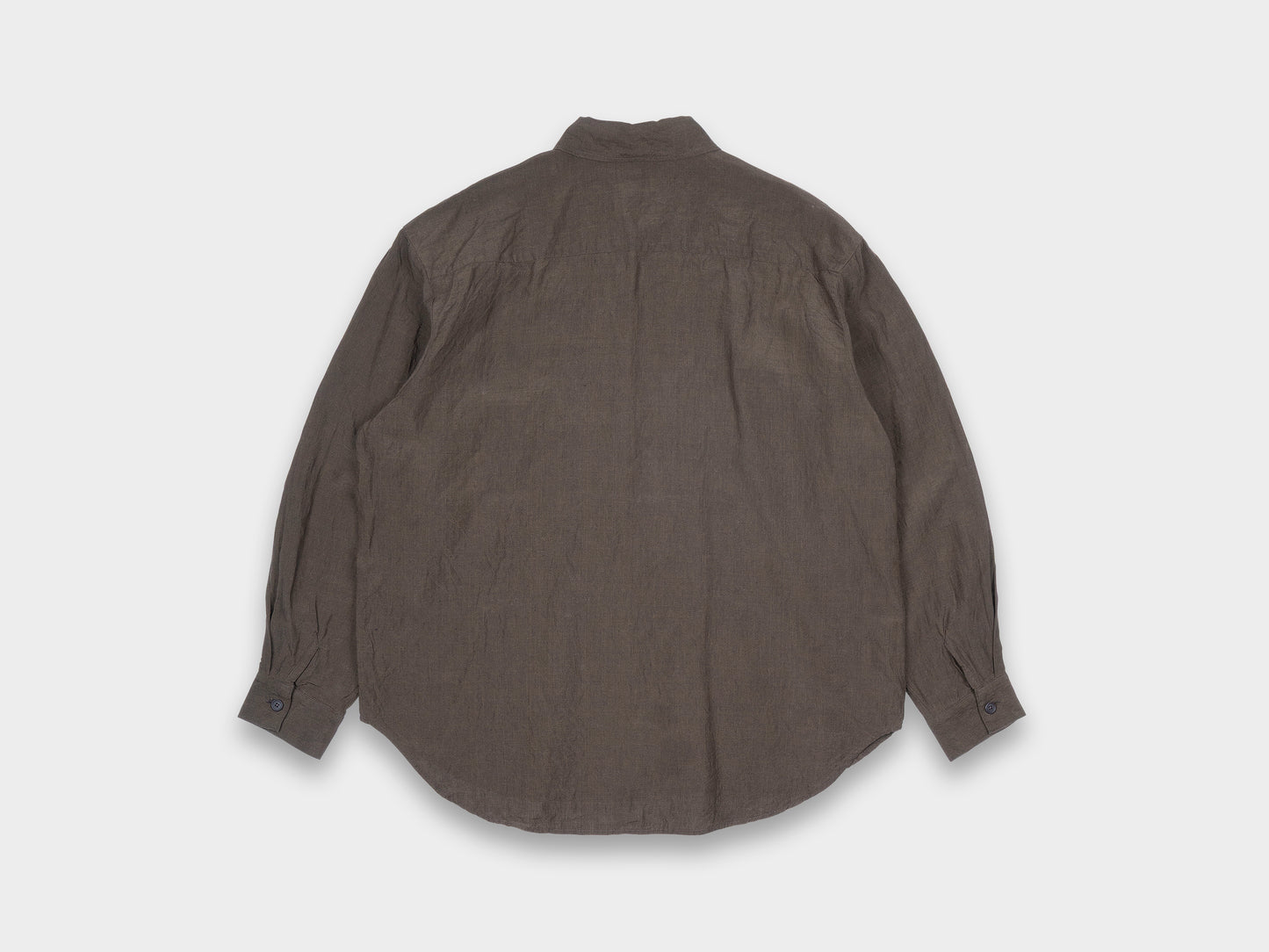 Evan Kinori Big Shirt Linen Puppytooth Brown