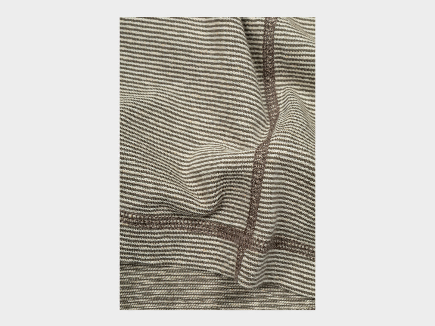 Evan Kinori Long Sleeve Tee Striped Taupe/Natural