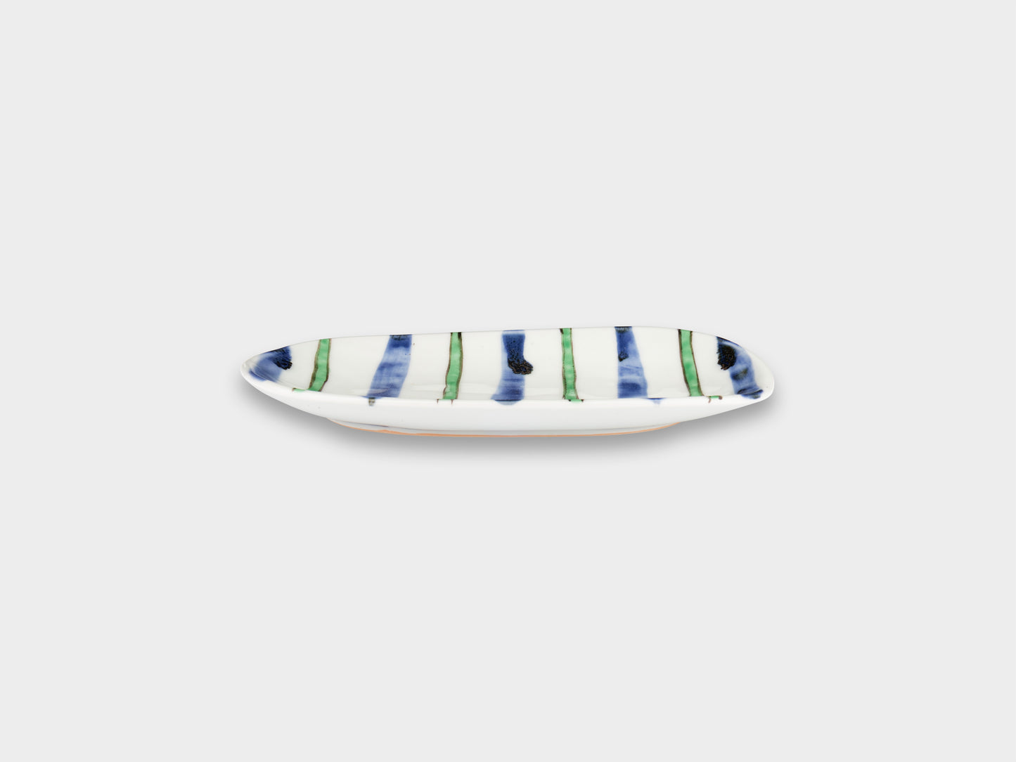 Furukawa Shozo Oval Plate Green Stripes