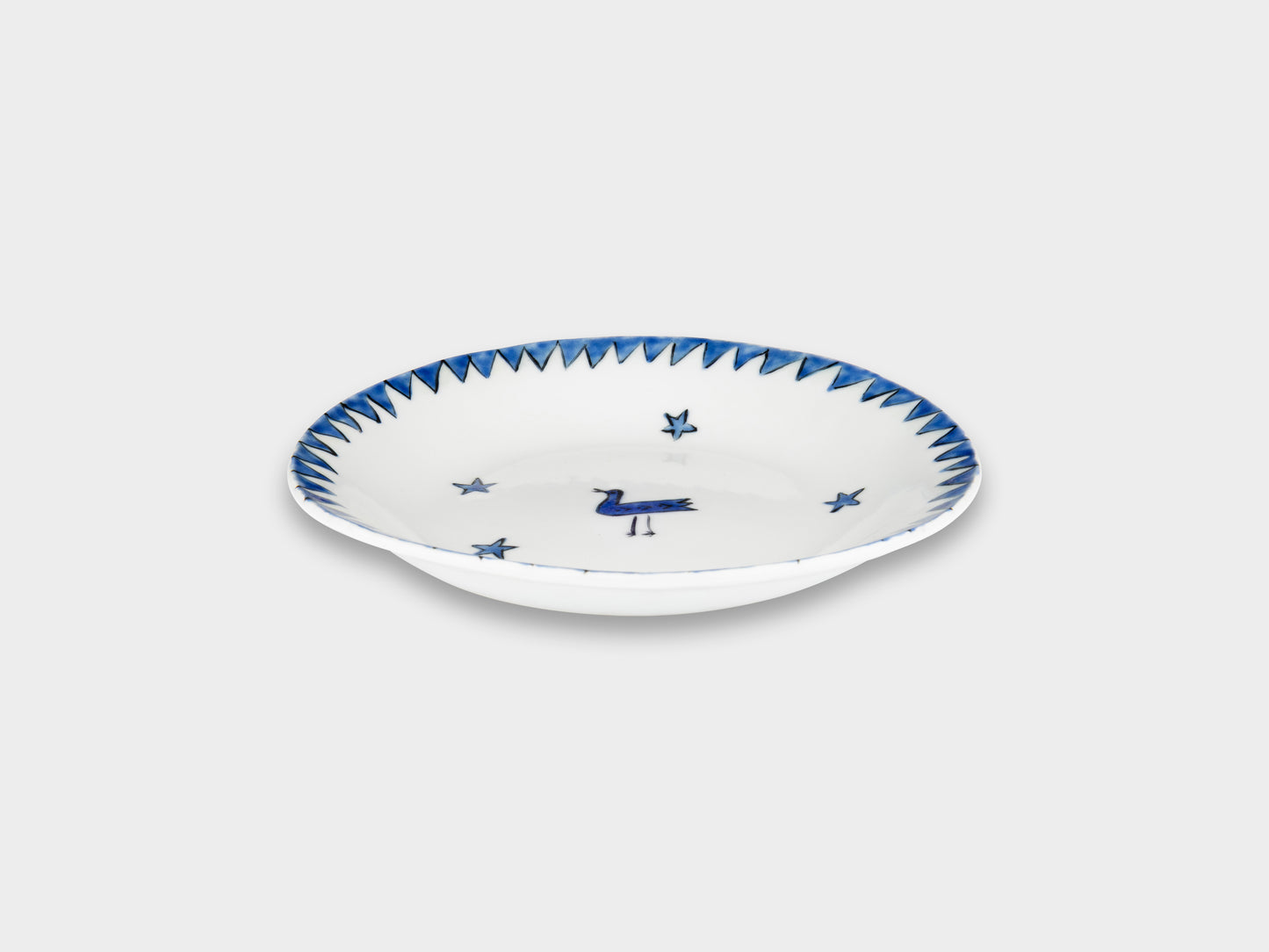 Furukawa Shozo Tatara Round Plate Blue Duck