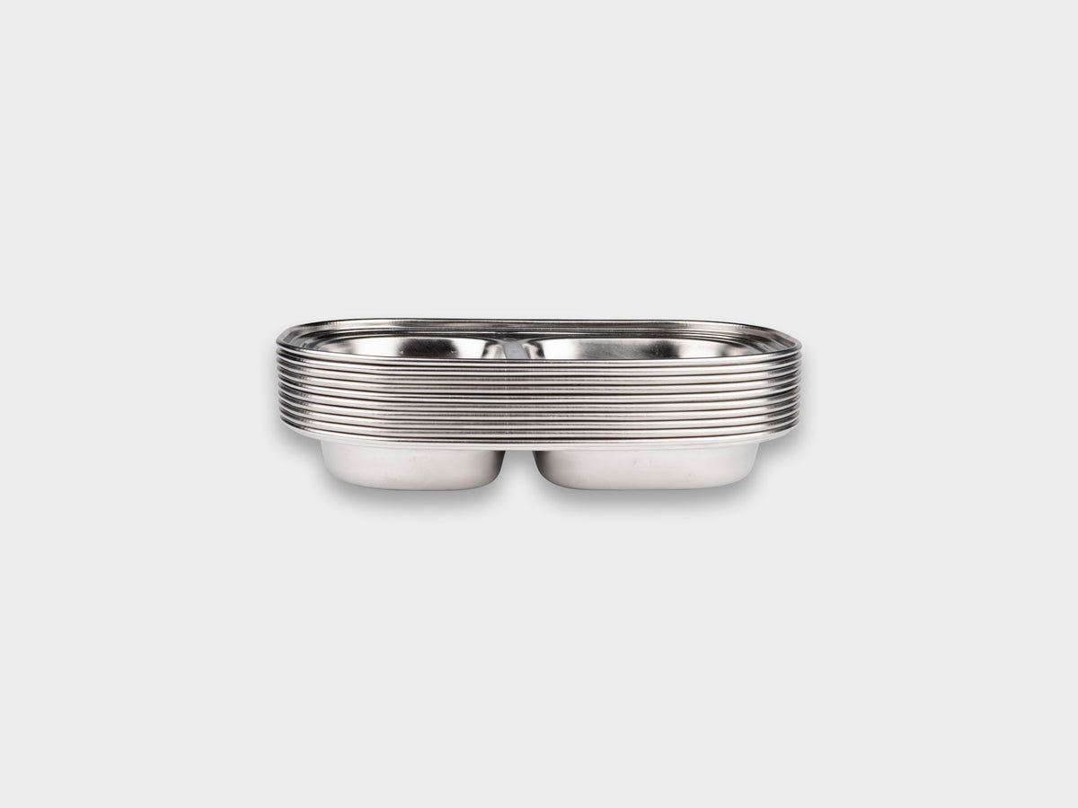 KM Stainless Uneven Banchan Dish Used