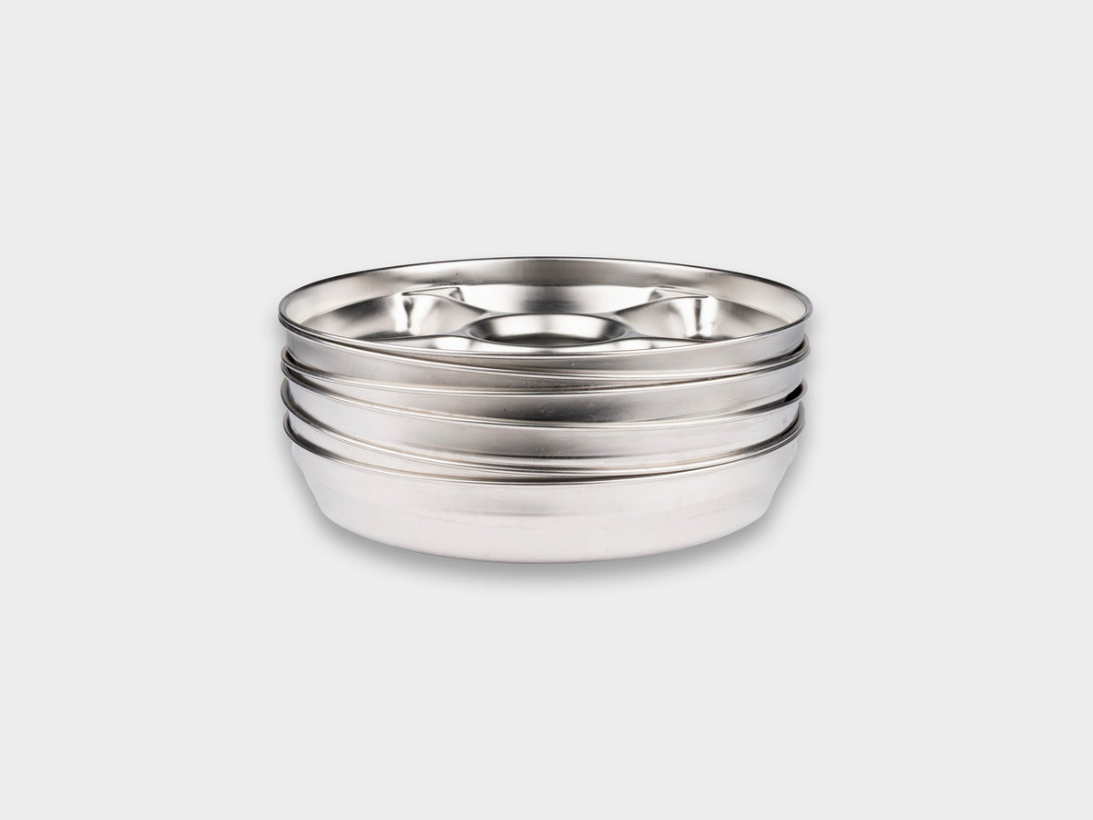 KM Stainless Rounded Snack Plate Used