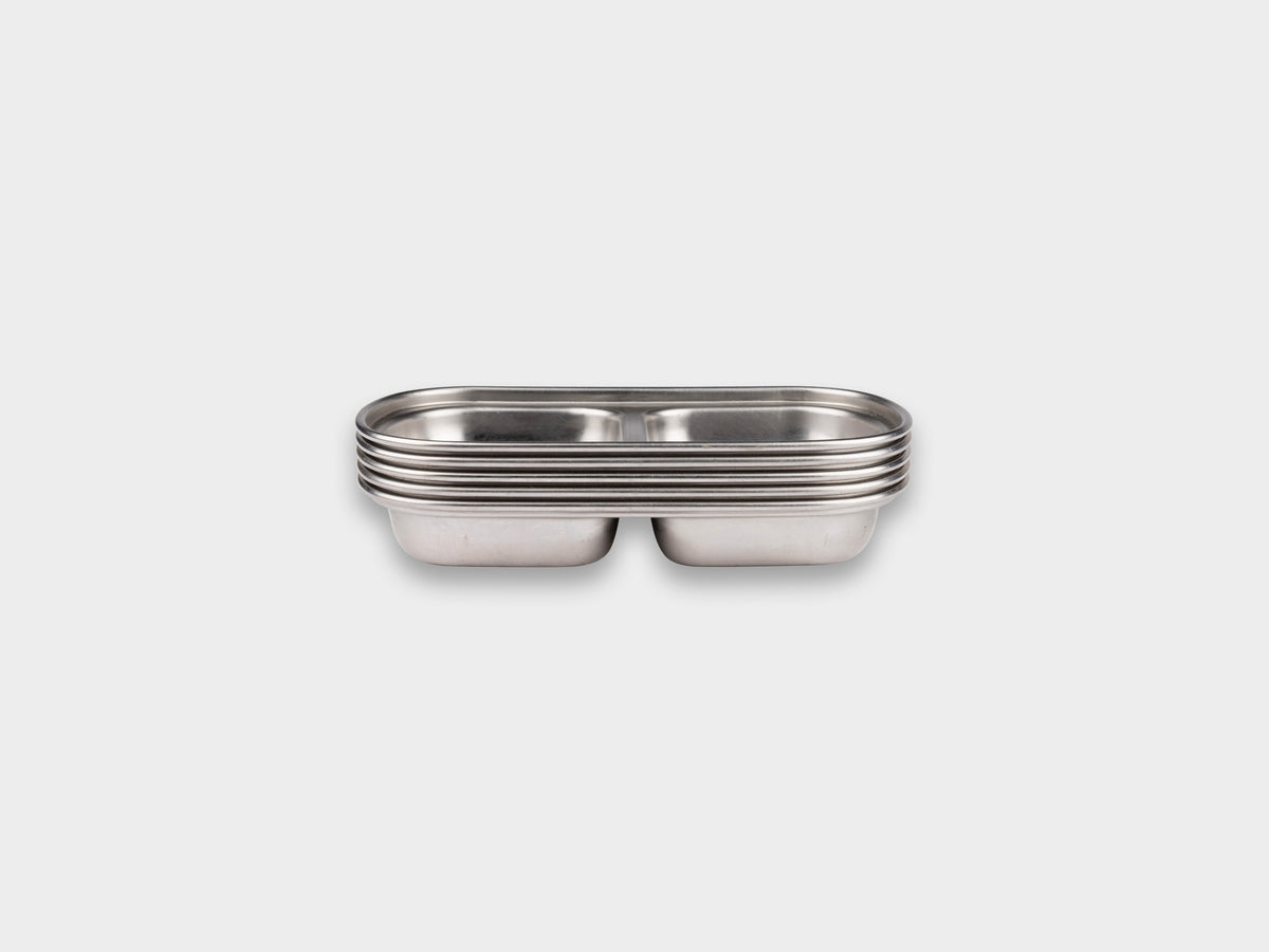 KM Stainless 2–Banchan Personal Plate Used
