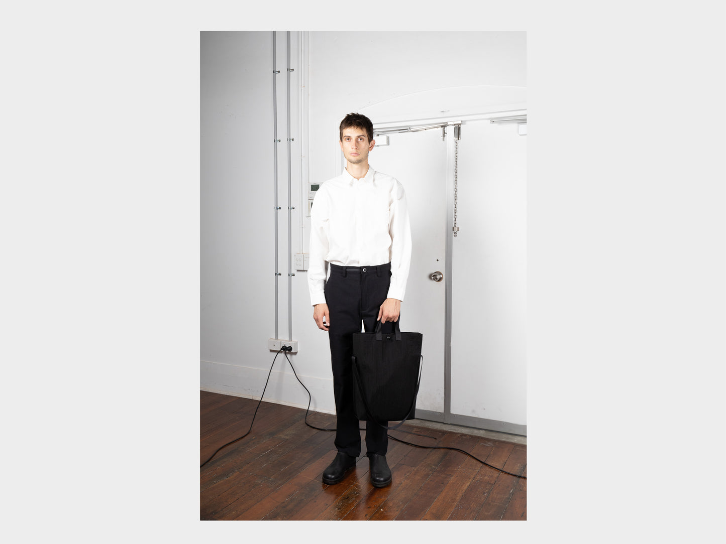 R0B1 "Multi Handle Tote" Black Nylon