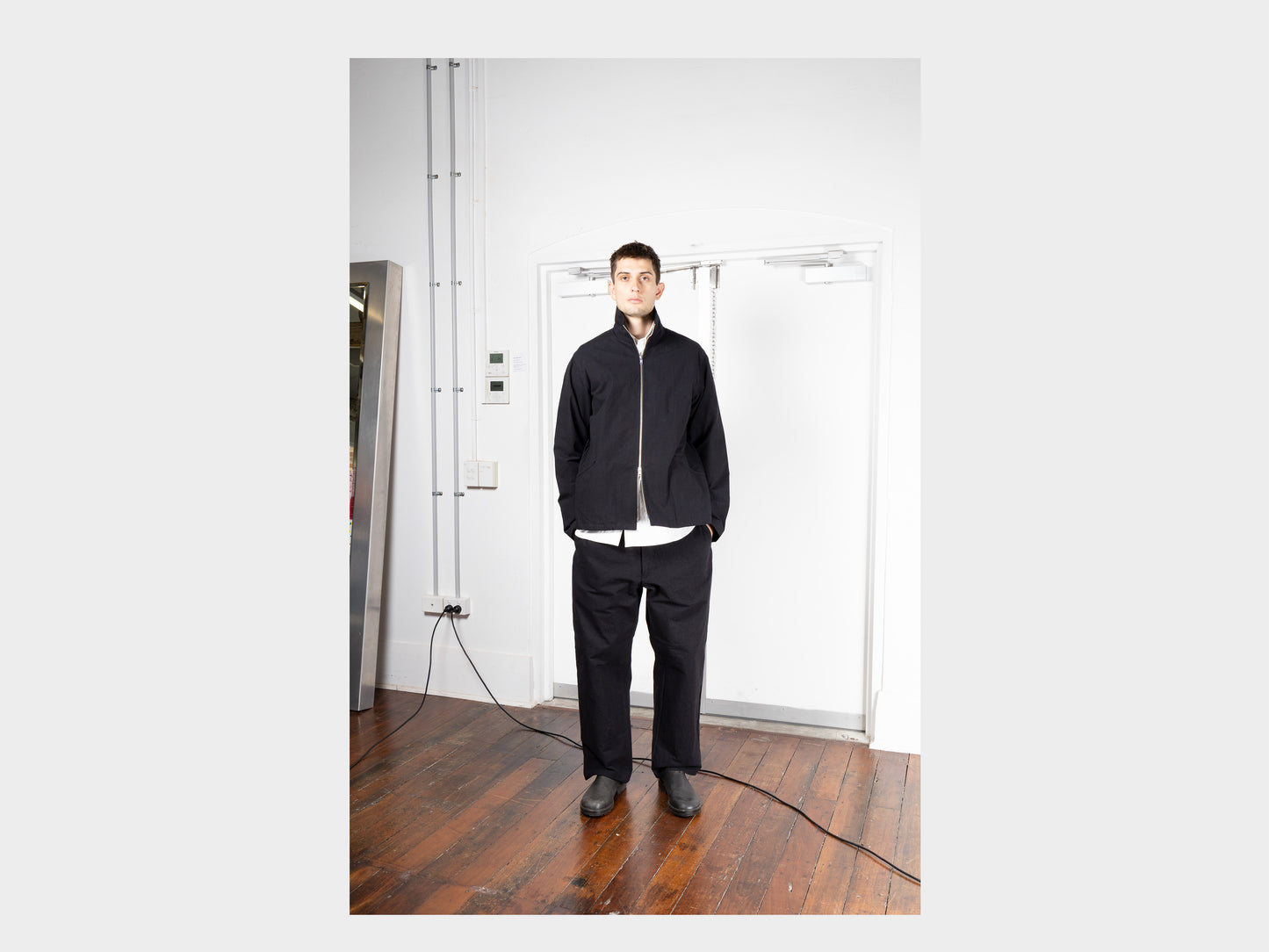 R0S3 "Track Shirt" Black Wash