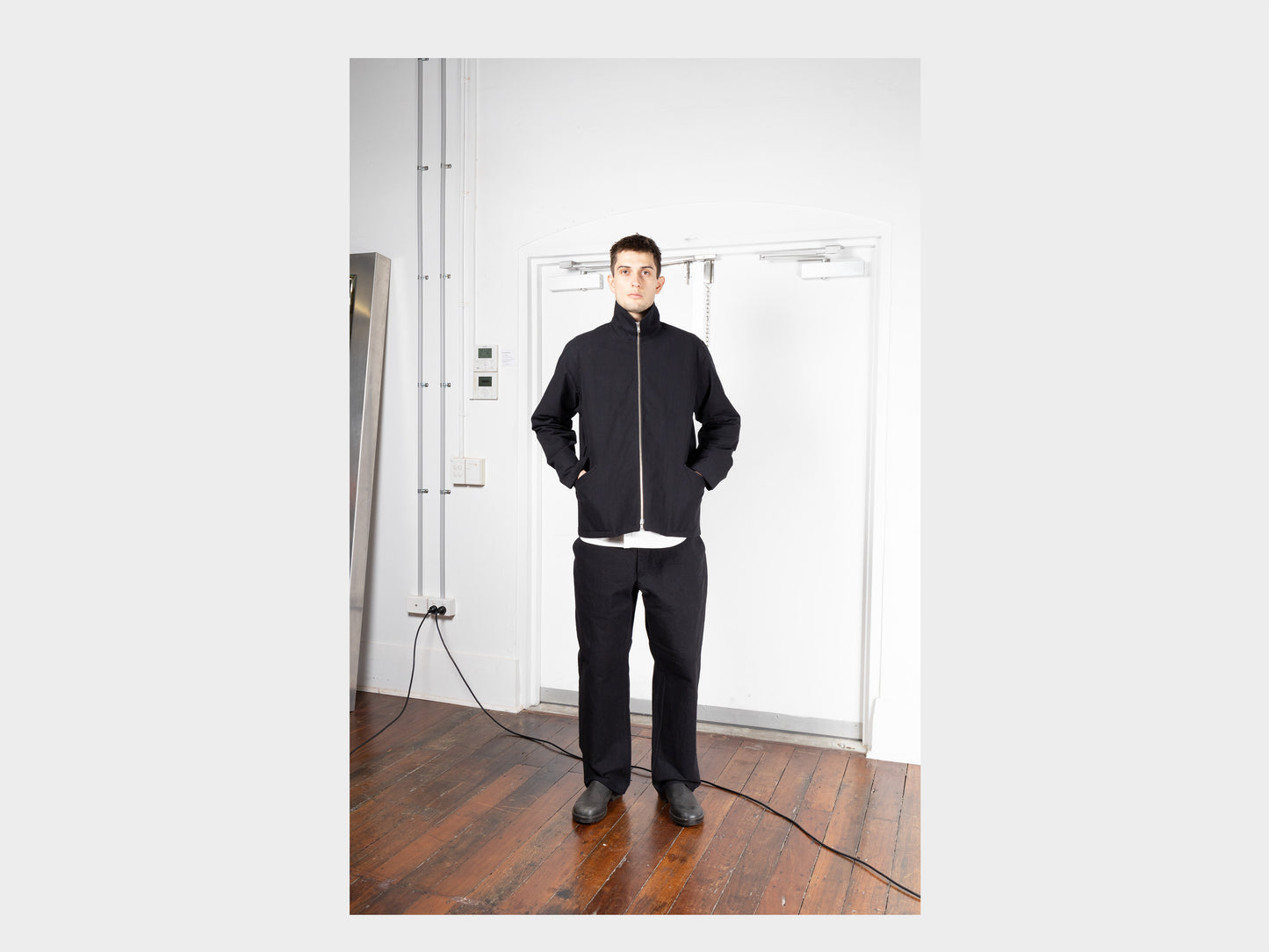 R0S3 "Track Shirt" Black Wash