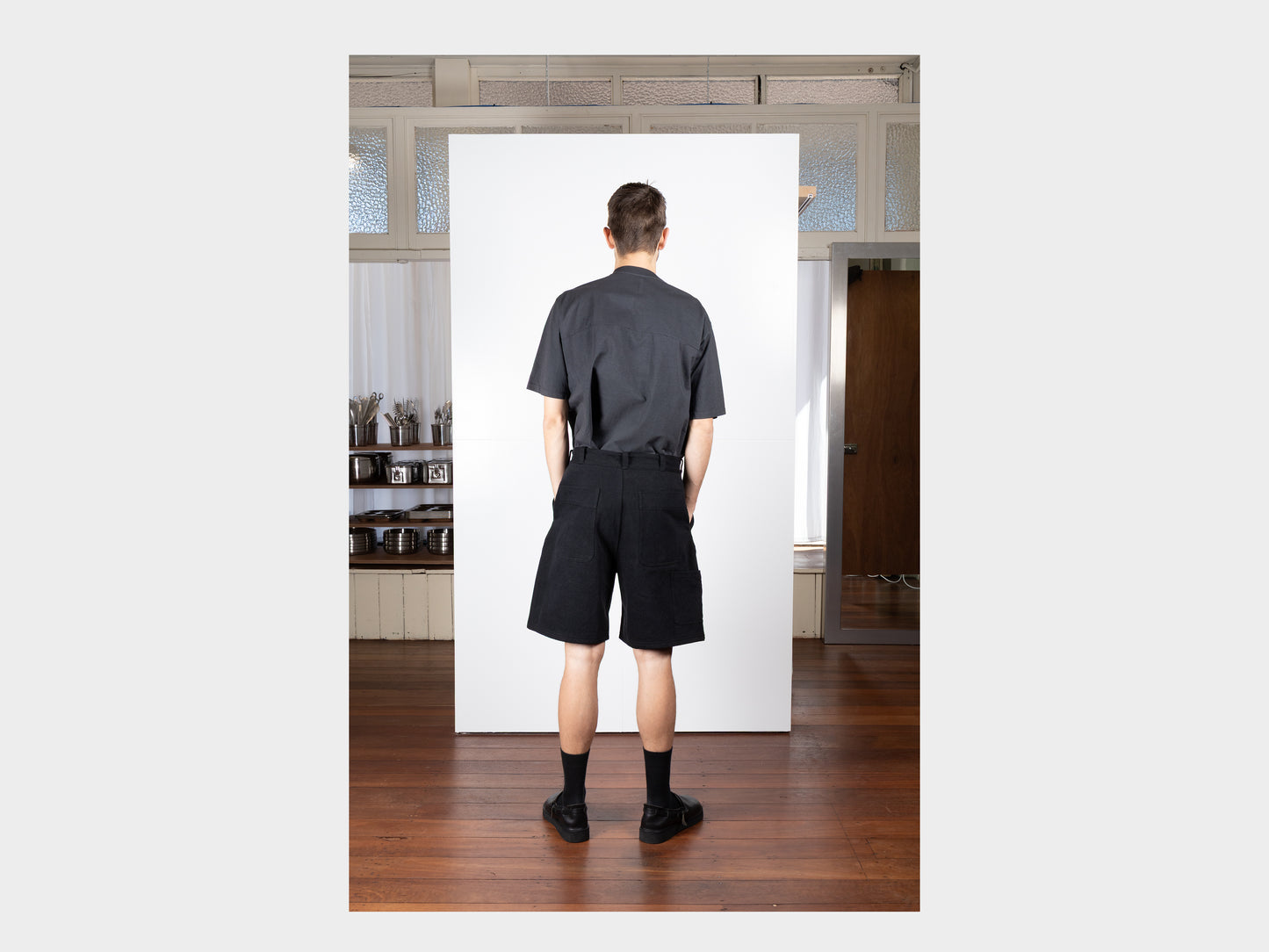 R19J7 "Jebok Shorts" All Black Denim