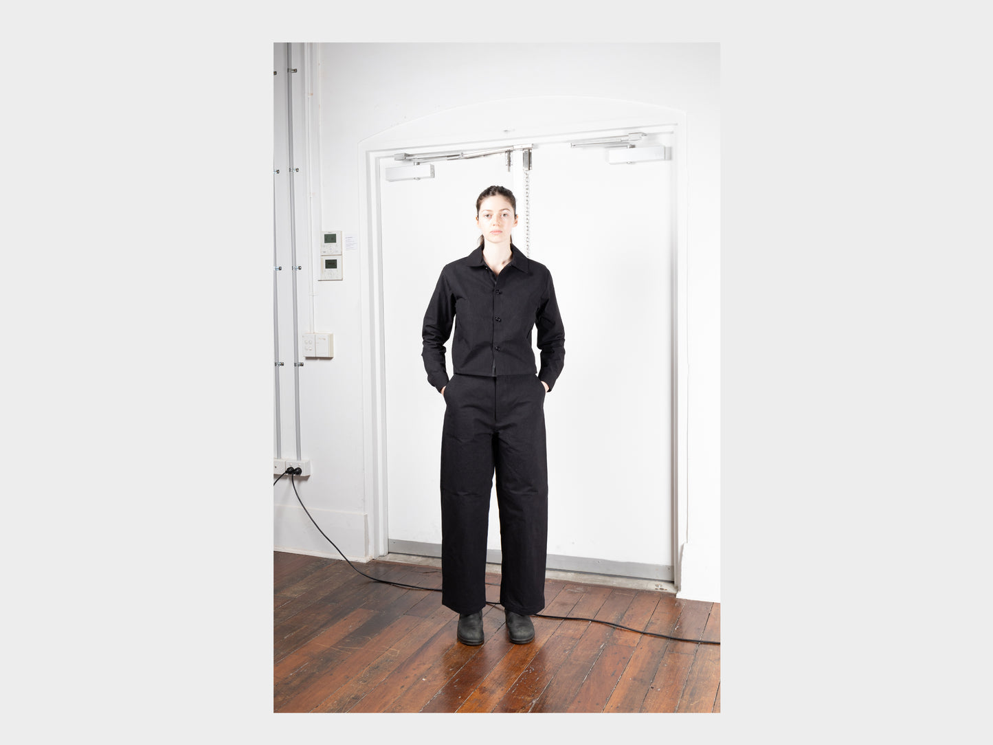 W-R0P4 "High-Wide Pants" Black Wax