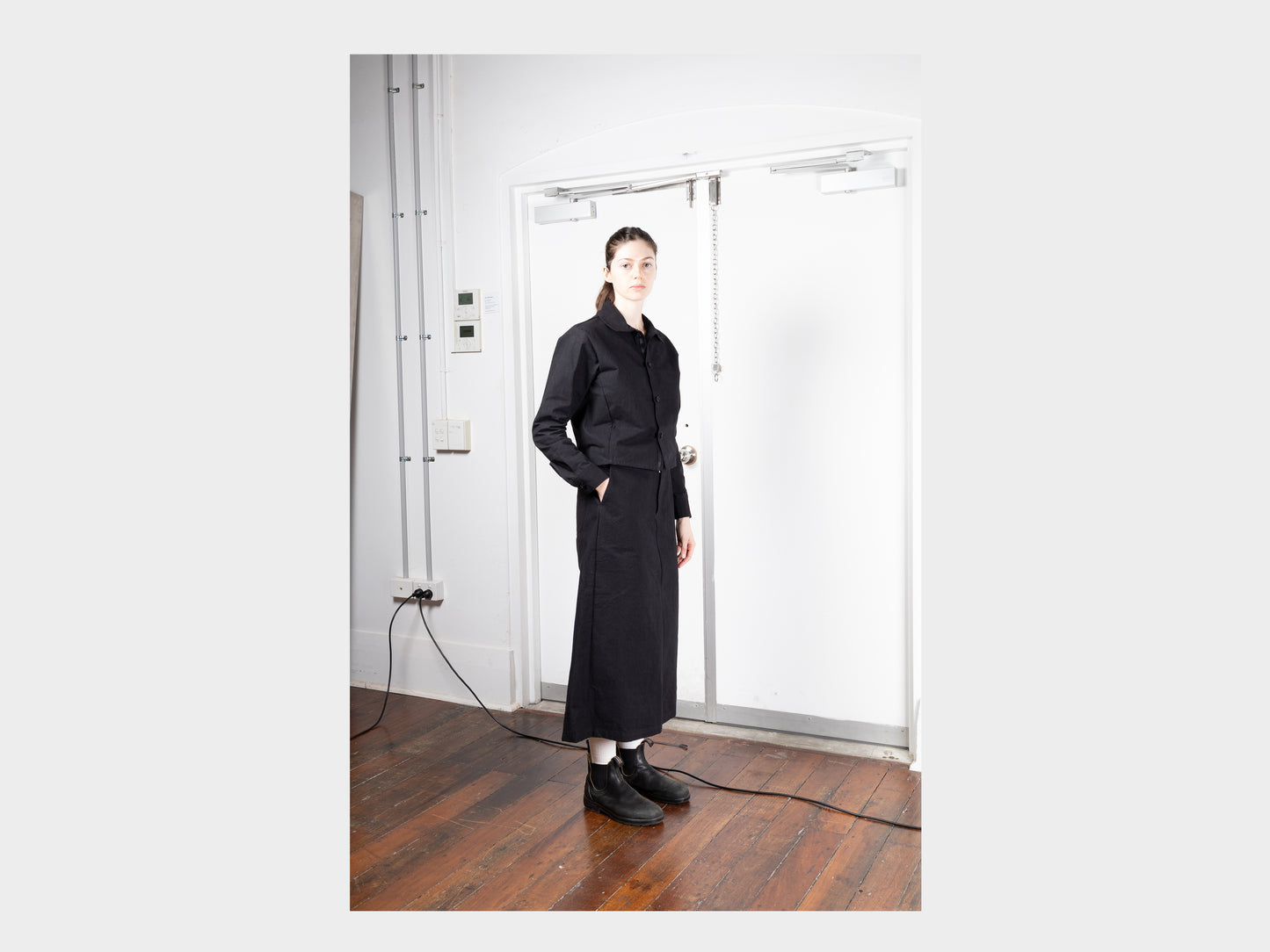 W-R0P7 "Work Skirt" Black Wax