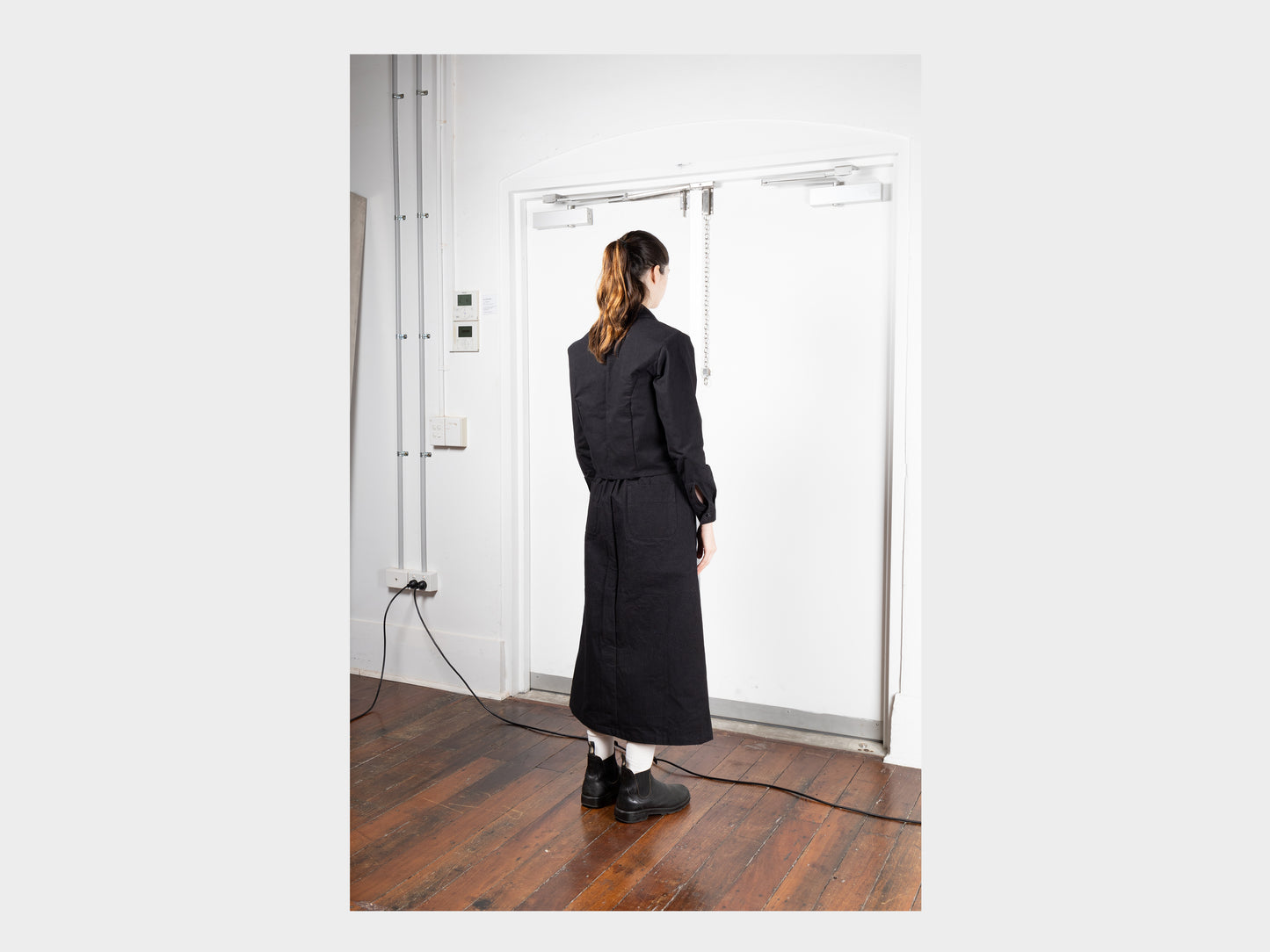 W-R0P7 "Work Skirt" Black Wax