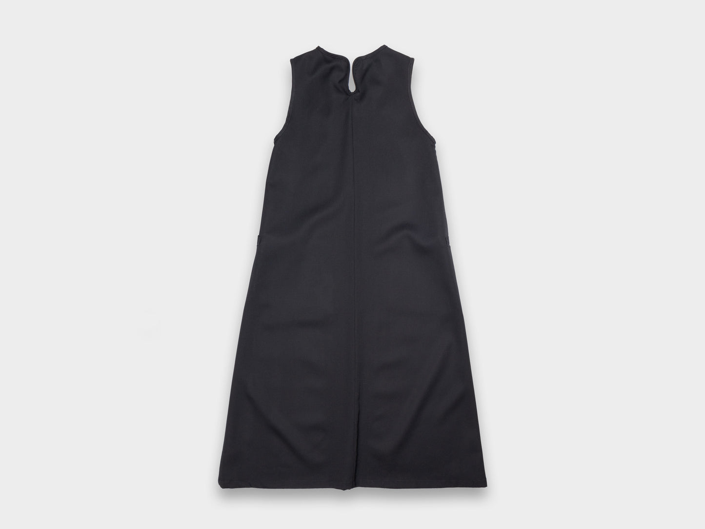 W-R17A5 "V Dress" Black Wool Gabardine