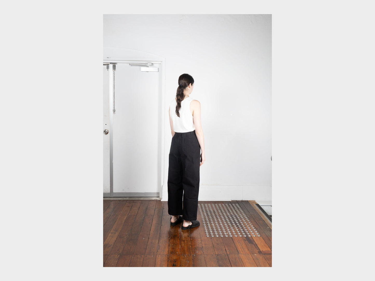 W-R0P4 "High-Wide Pants" Black Wax