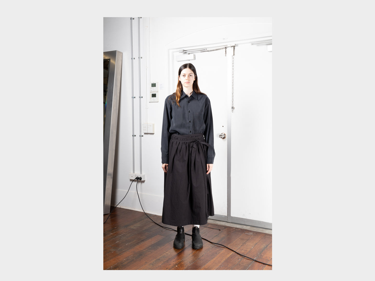 W-SPP6 "Gather Skirt" Black Weather