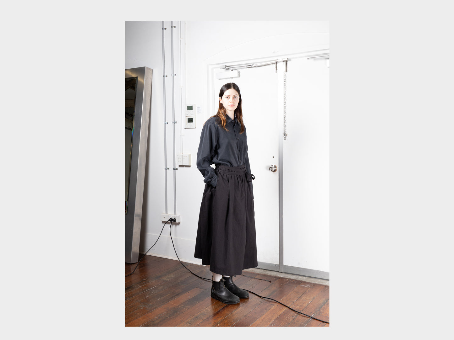 W-SPP6 "Gather Skirt" Black Weather