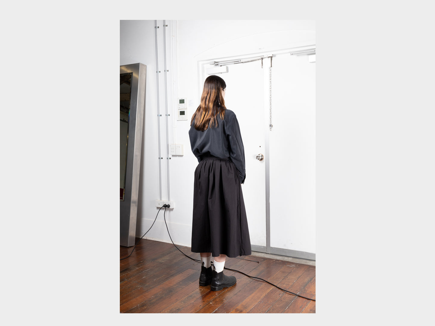 W-SPP6 "Gather Skirt" Black Weather