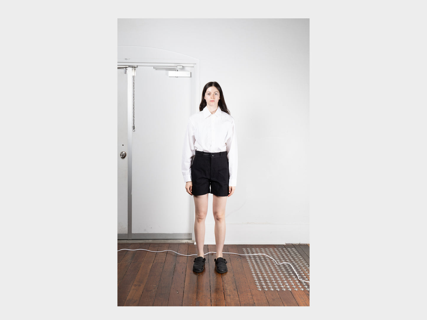 W-R18P5 "High-Wide Shorts" Black Wax