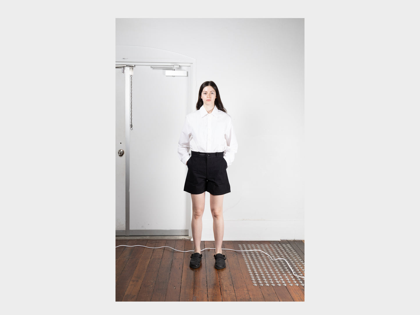 W-R18P5 "High-Wide Shorts" Black Wax