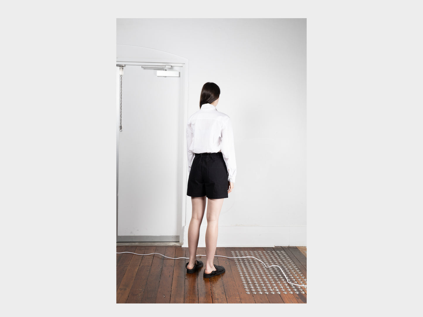 W-R18P5 "High-Wide Shorts" Black Wax