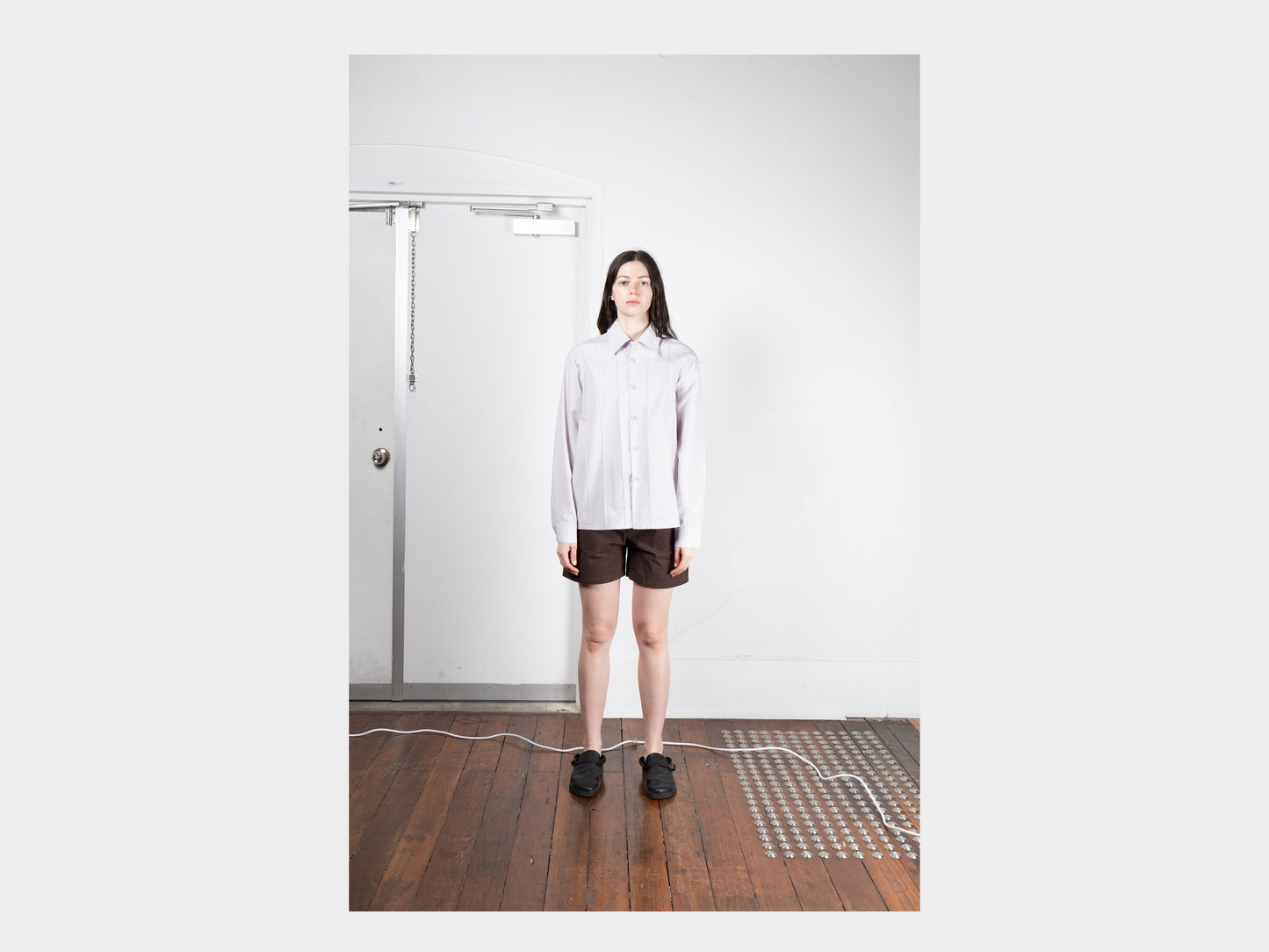 W-R18S4 "Tuck Shirt" Lilac Typewriter