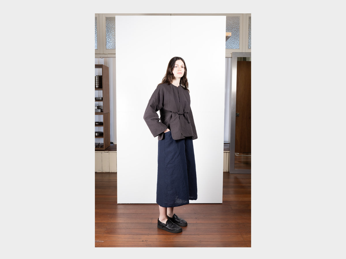 W-SPS7 "Cross Cardigan" Earth Linen