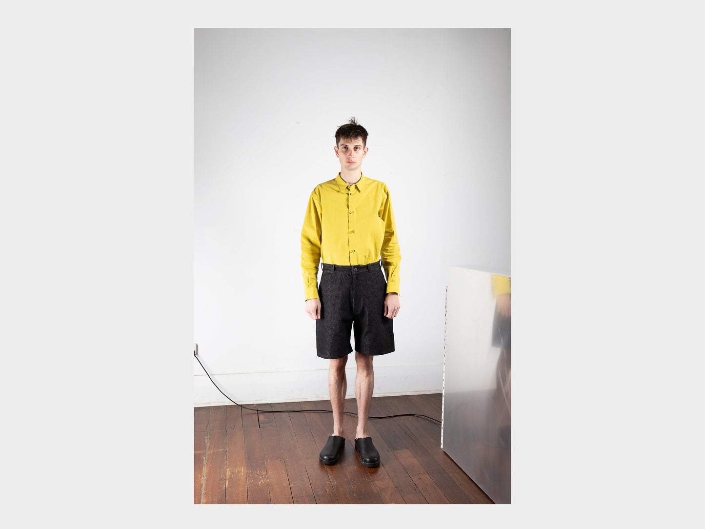 R16J7 "Jebok Shorts" Black Slub Denim