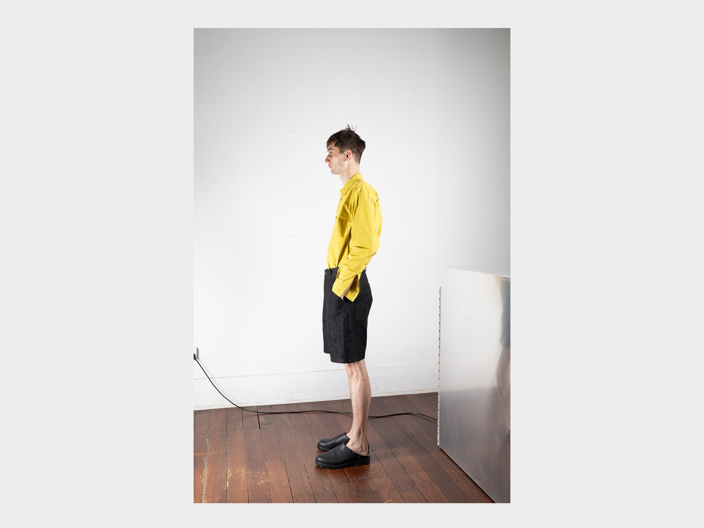 R16J7 "Jebok Shorts" Black Slub Denim