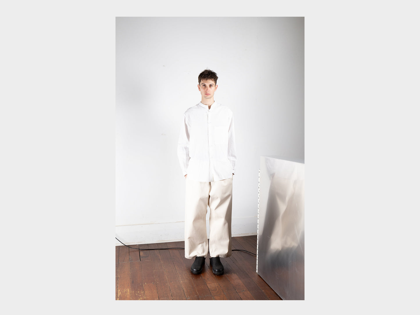 R16S7 "Collarless Shirt" Shell Linen