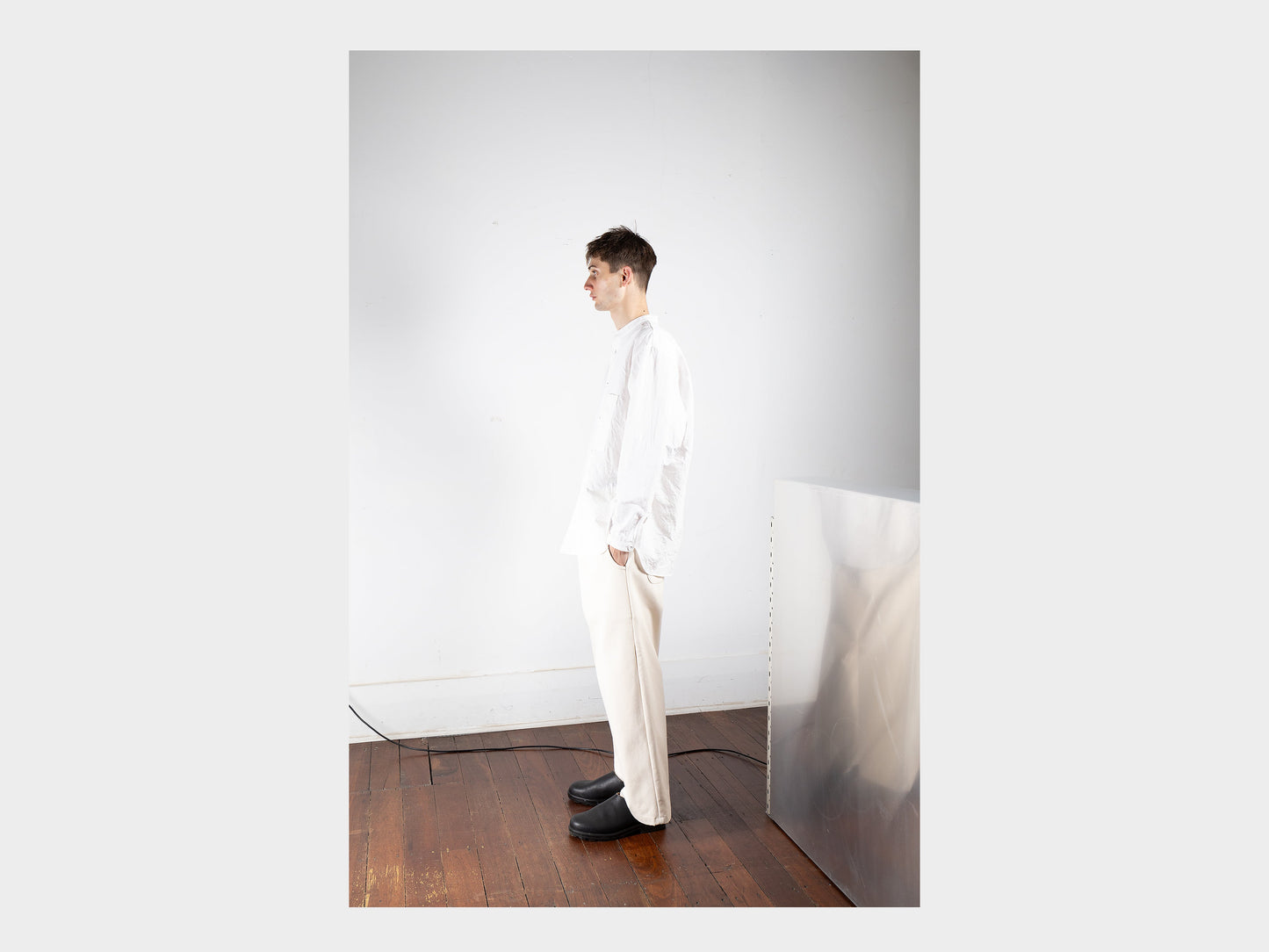 R16S7 "Collarless Shirt" Shell Linen