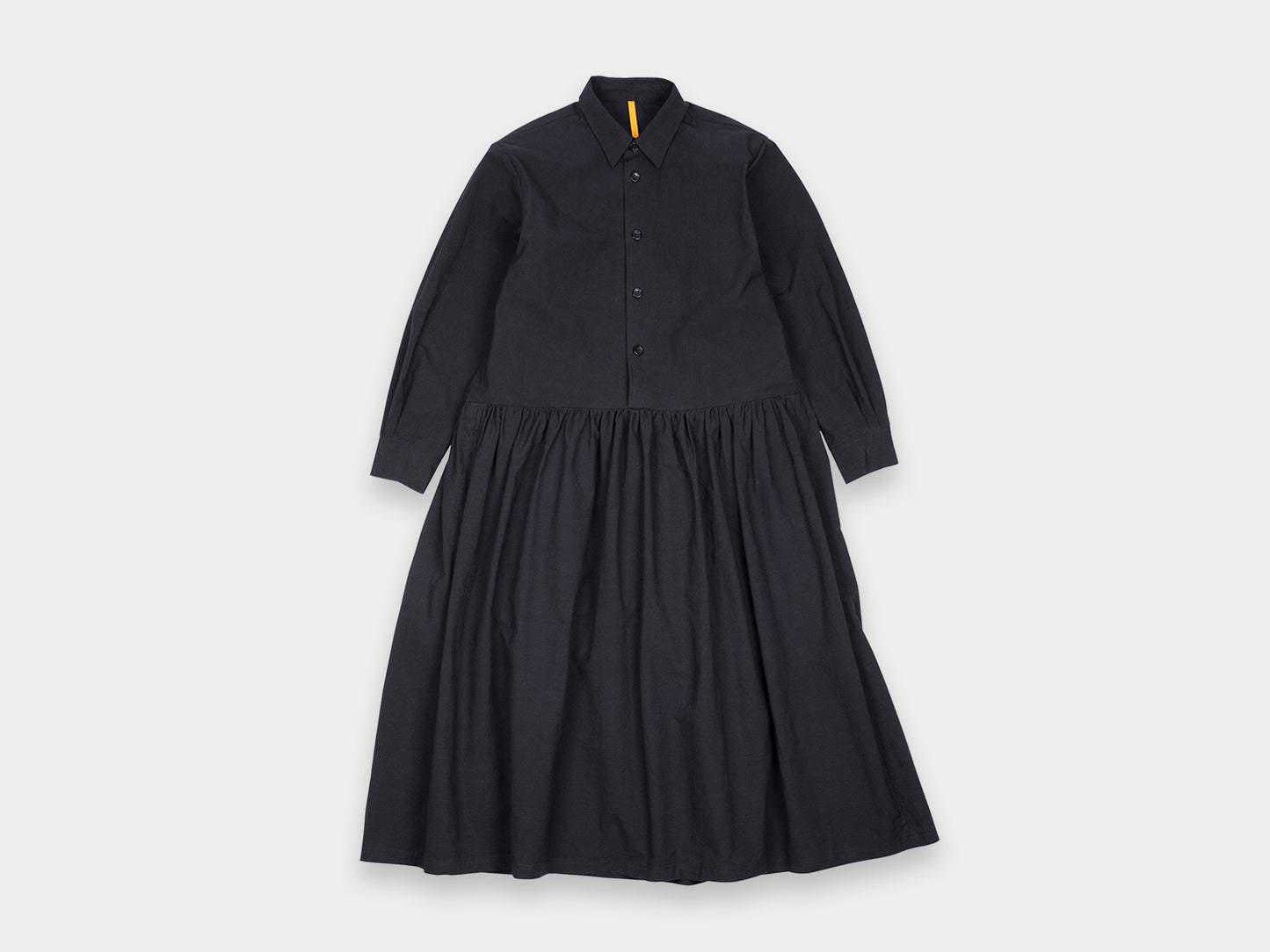 W-R0A3 "Gather Shirt Dress" Black Weather
