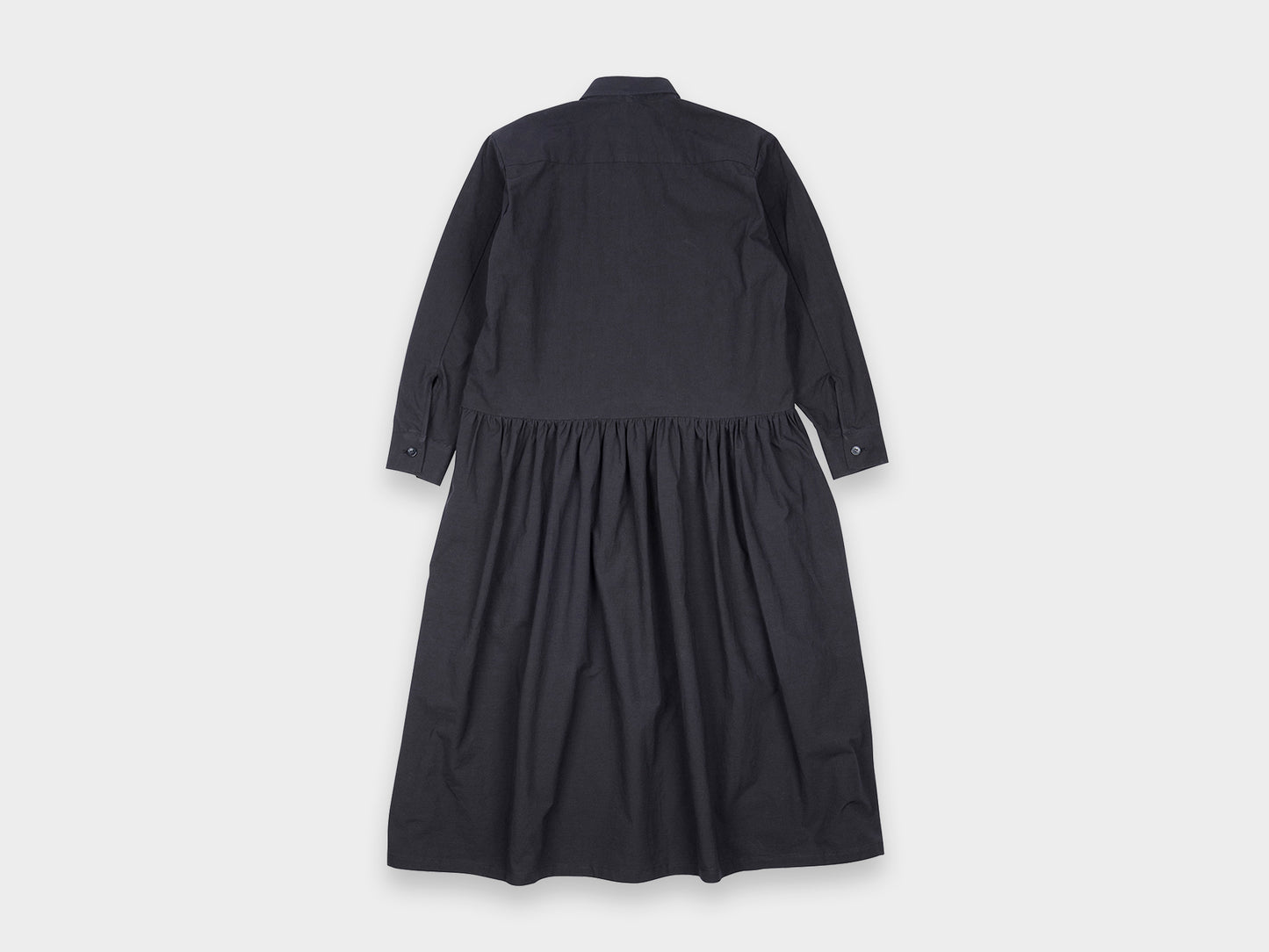 W-R0A3 "Gather Shirt Dress" Black Weather