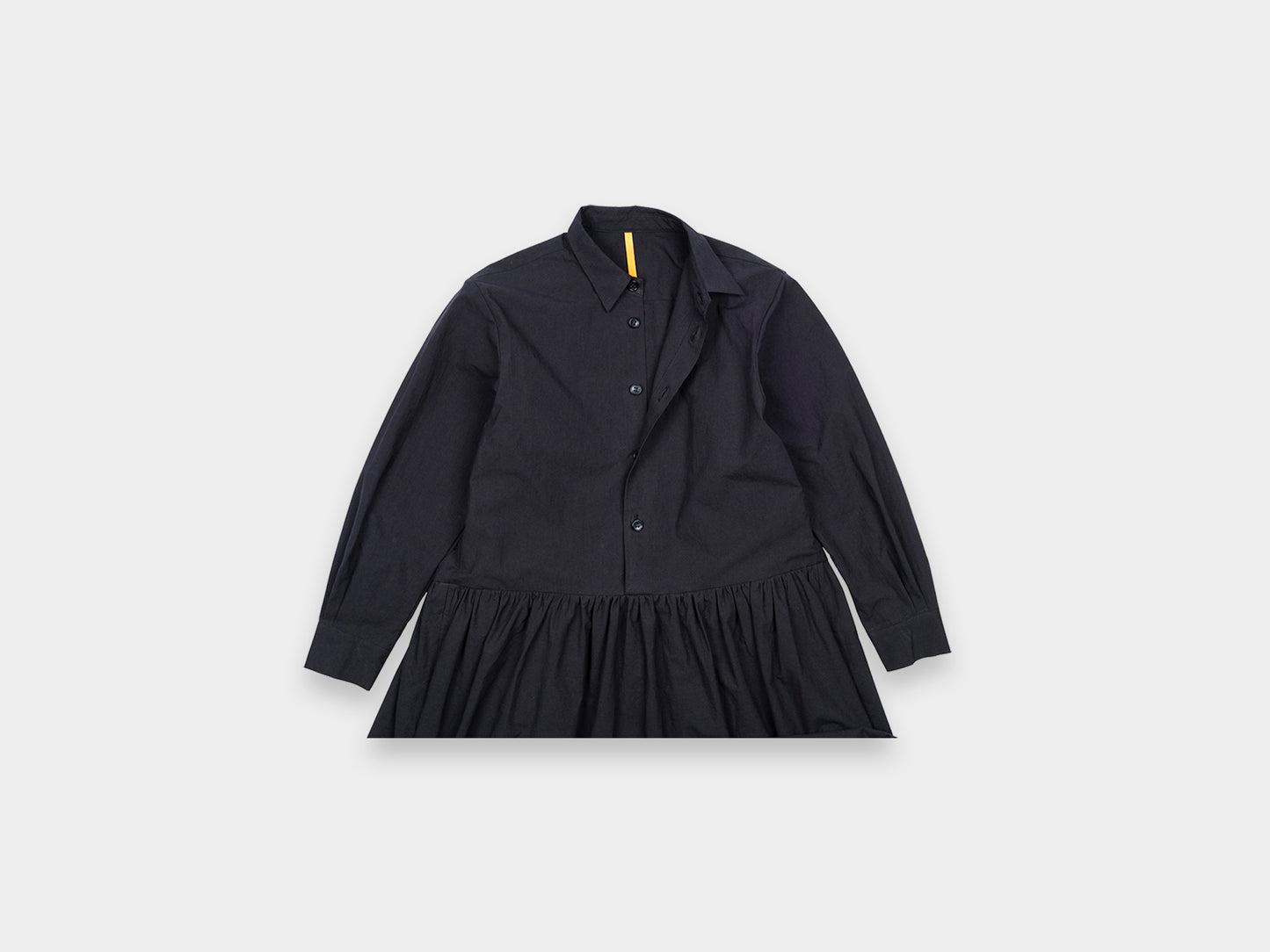 W-R0A3 "Gather Shirt Dress" Black Weather