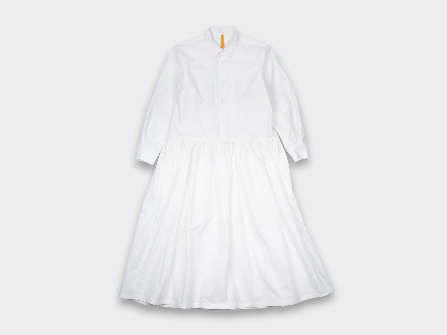 W-R0A3 "Gather Shirt Dress" White Weather