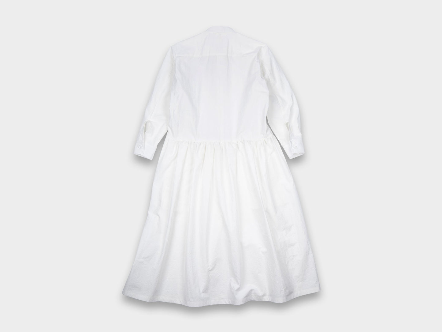 W-R0A3 "Gather Shirt Dress" White Weather