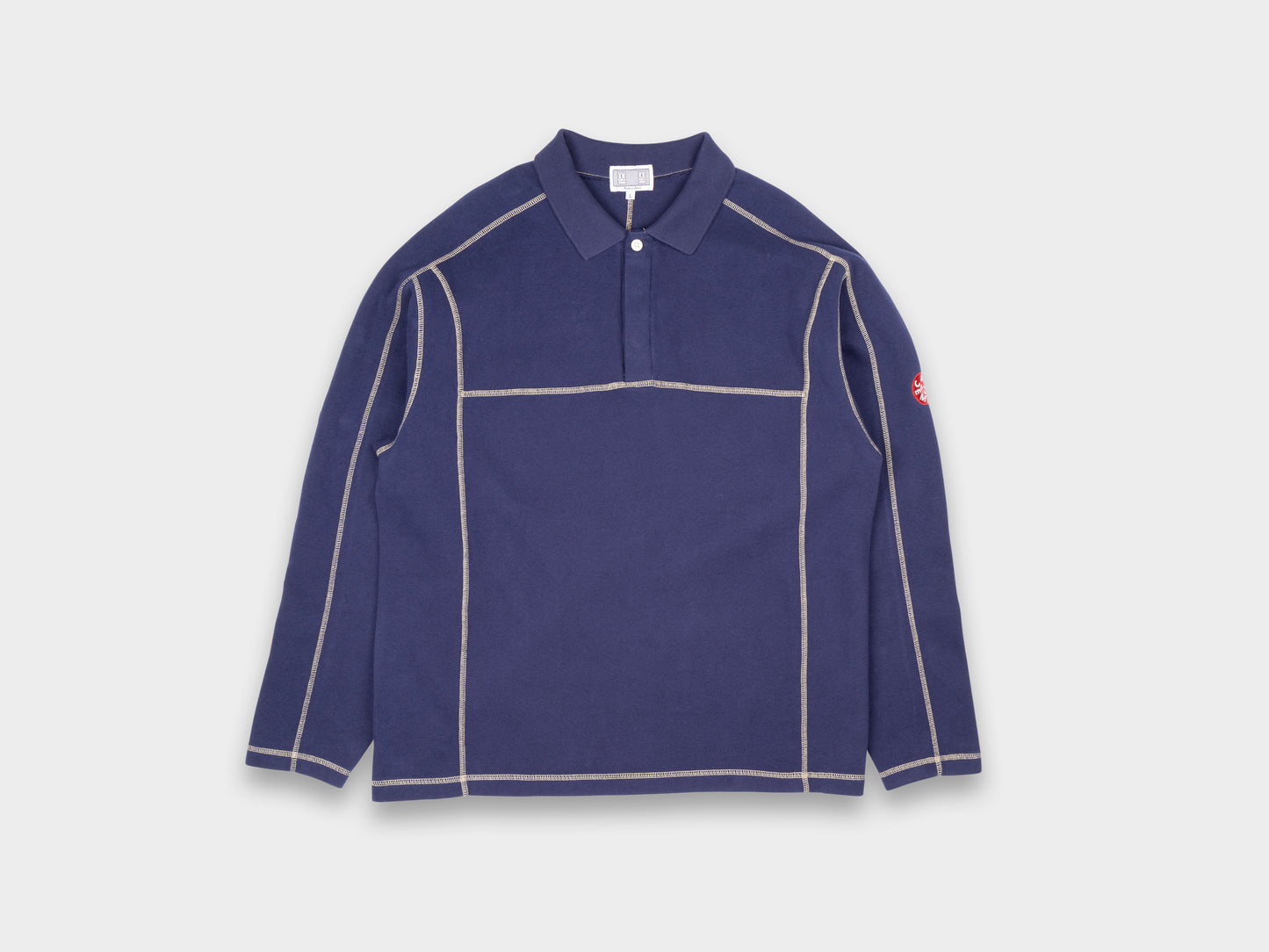 Cav Empt DBL Knit Long Sleeve Polo Navy