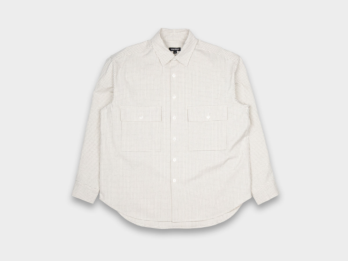 Evan Kinori Big Shirt Cotton Gridcloth