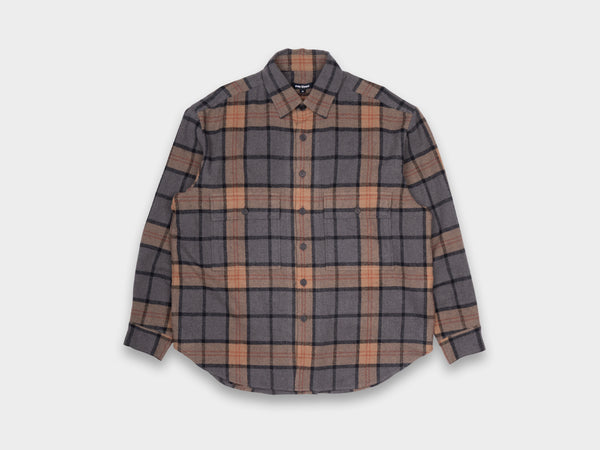 Evan Kinori Big Shirt Brushed Wool / Cashmere Check