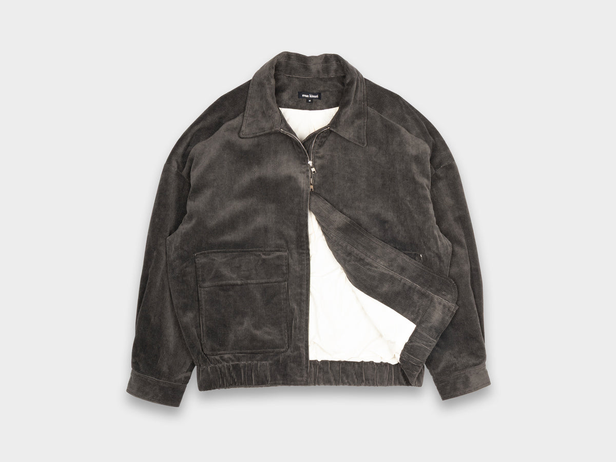 Evan Kinori Zip Jacket Two Carbon Dyed Corduroy