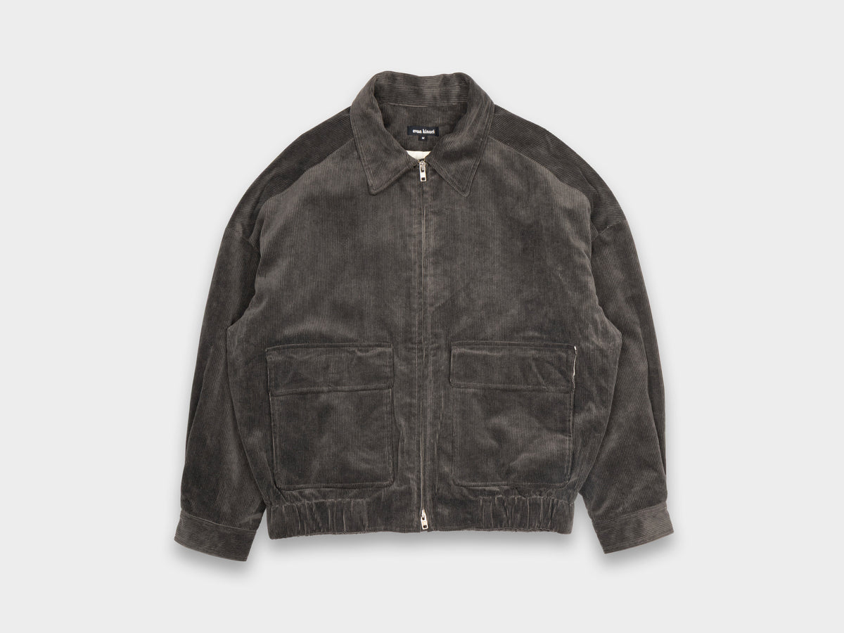 Evan Kinori Zip Jacket Two Carbon Dyed Corduroy