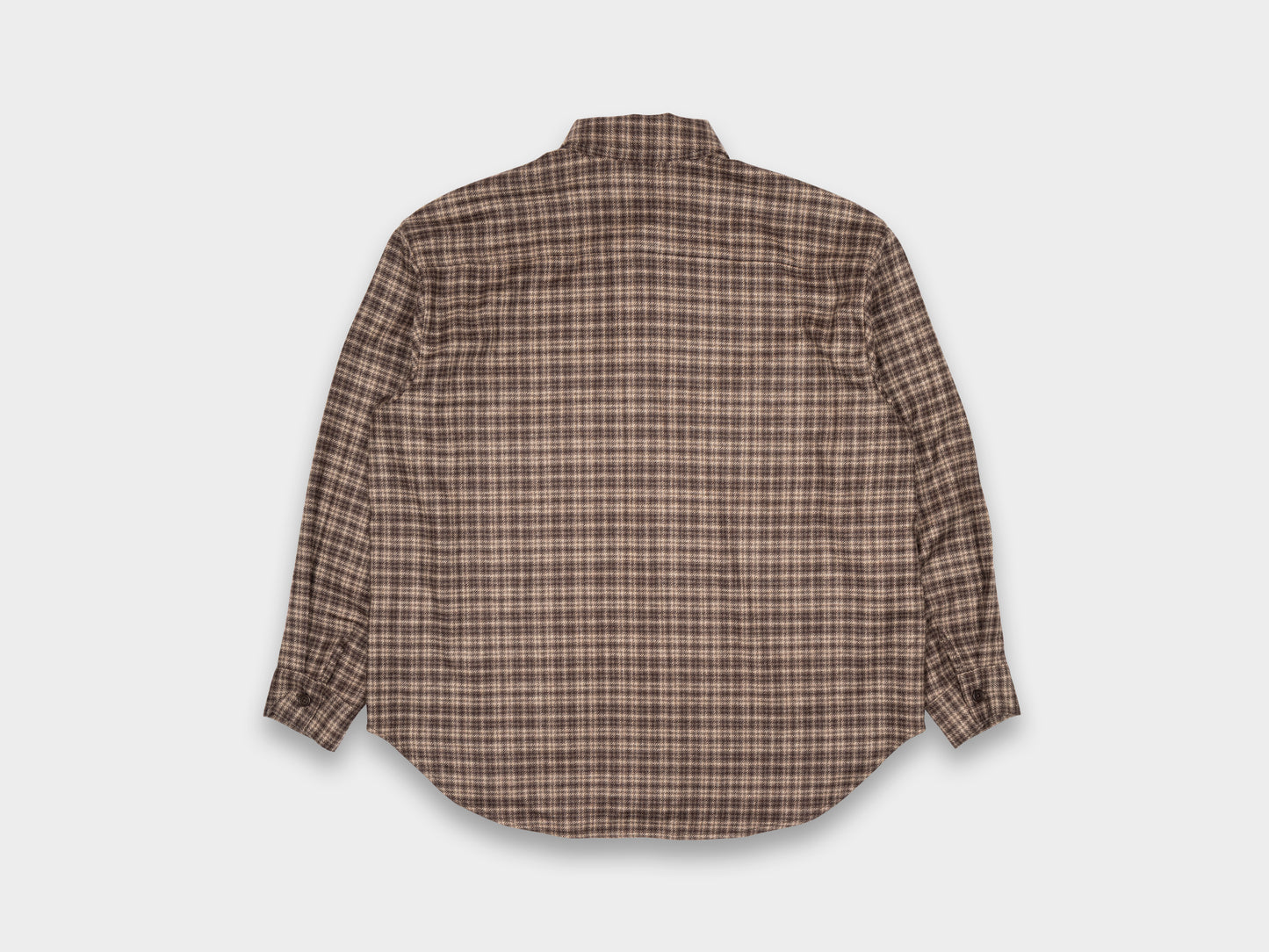 Evan Kinori Big Shirt Irish Wool Flannel Brown / Beige