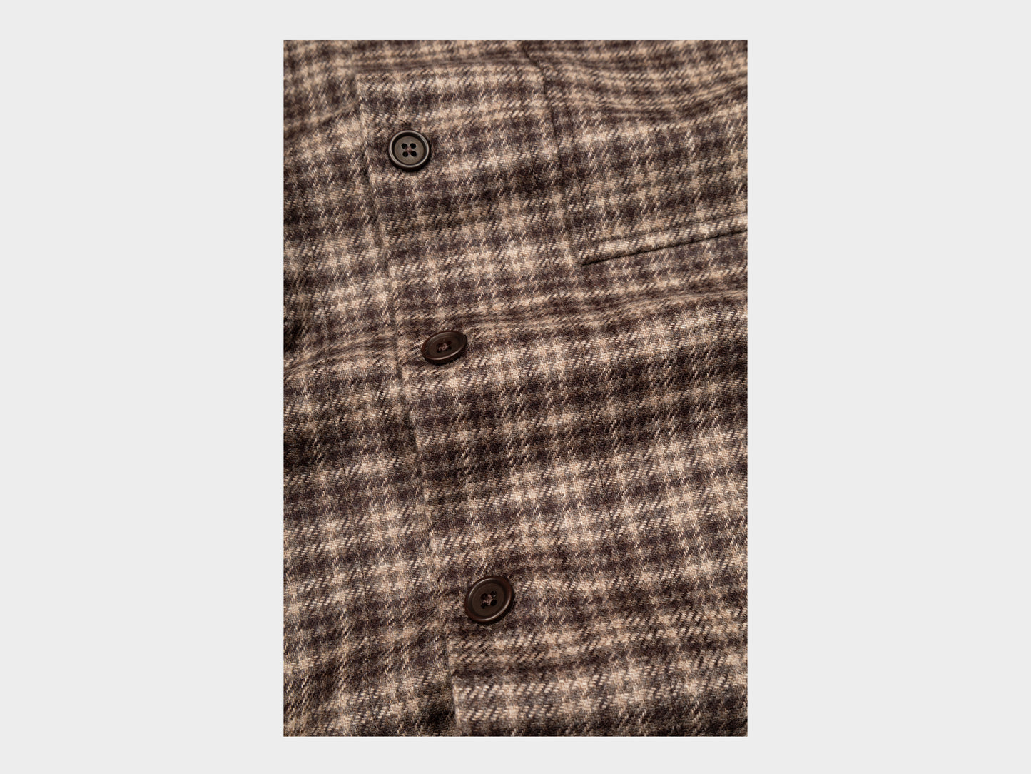 Evan Kinori Big Shirt Irish Wool Flannel Brown / Beige