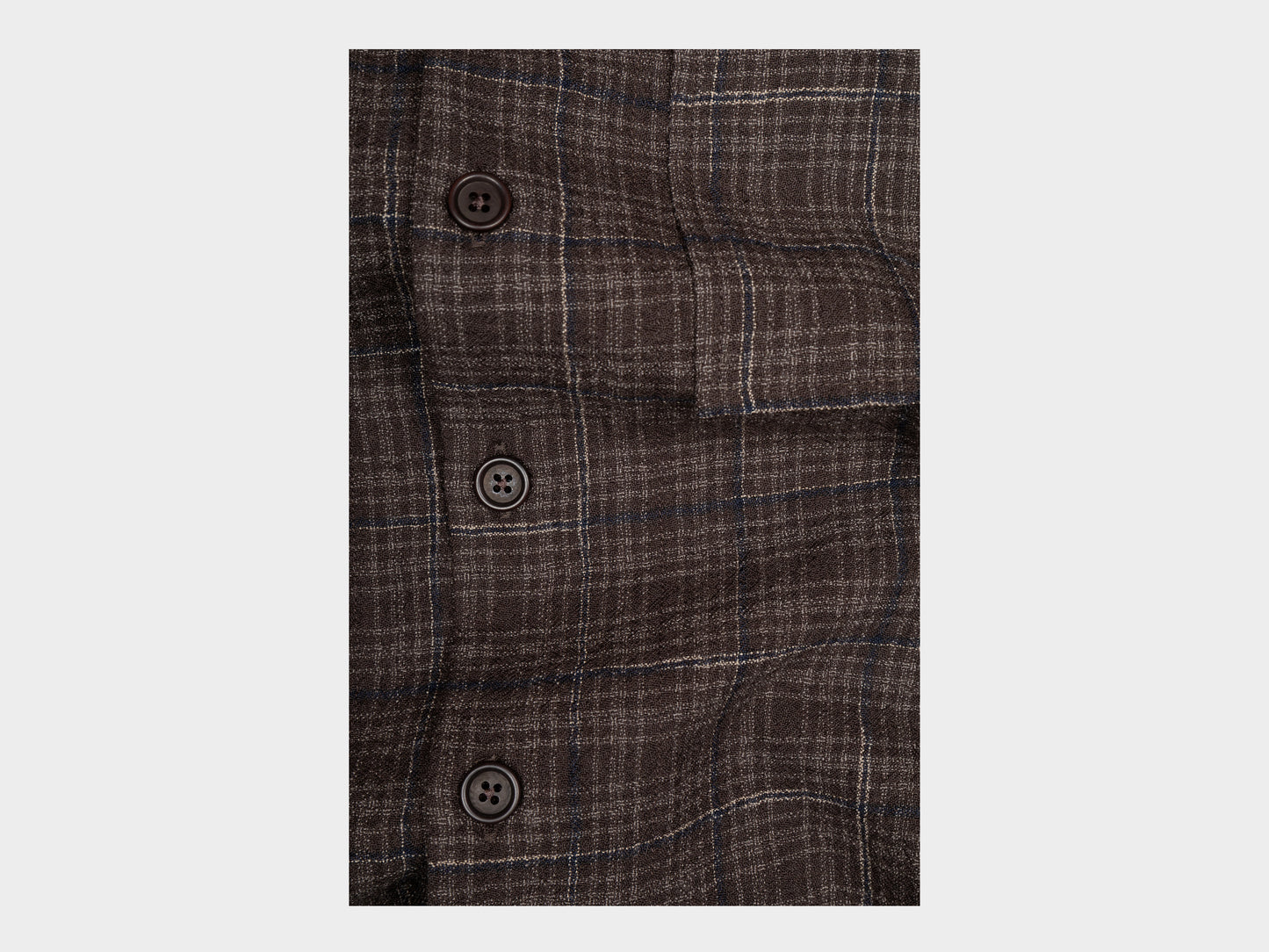 Evan Kinori Big Shirt Kasuri Wool Check Beige / Navy