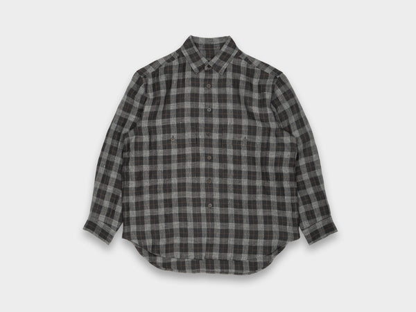Evan Kinori Big Shirt Yarn Dyed Linen Check