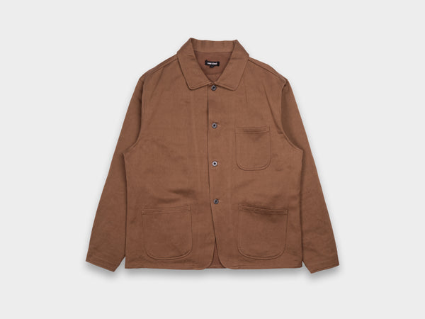 Evan Kinori Three Pocket Jacket Washi Twill Brown