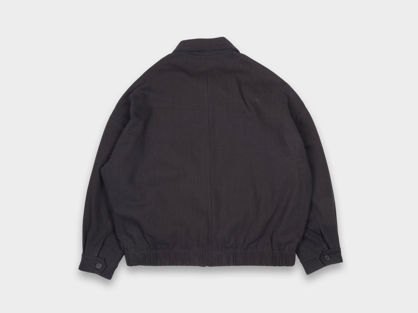 Evan Kinori Zip Jacket Two Cotton Kersey Black