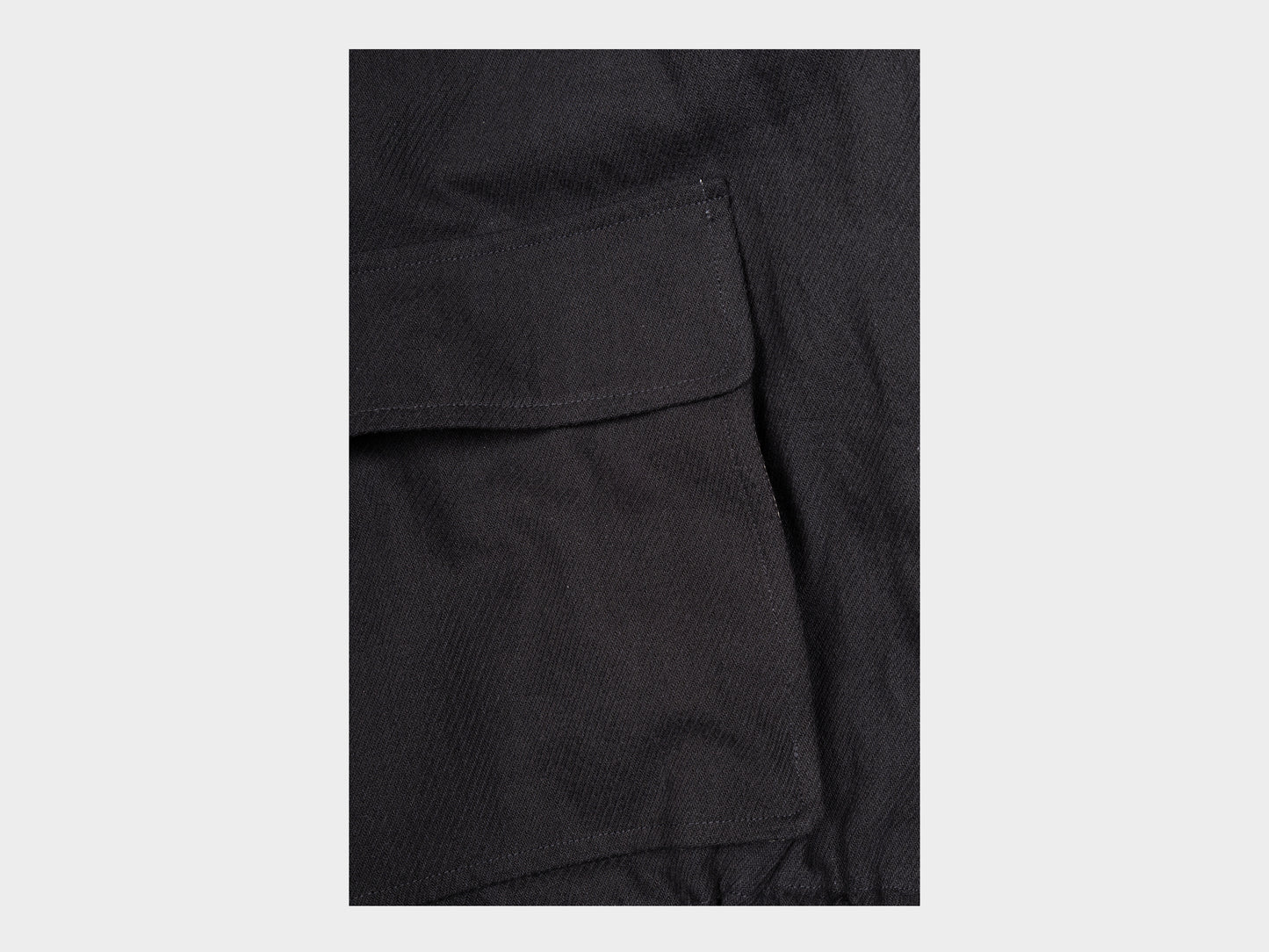 Evan Kinori Zip Jacket Two Cotton Kersey Black