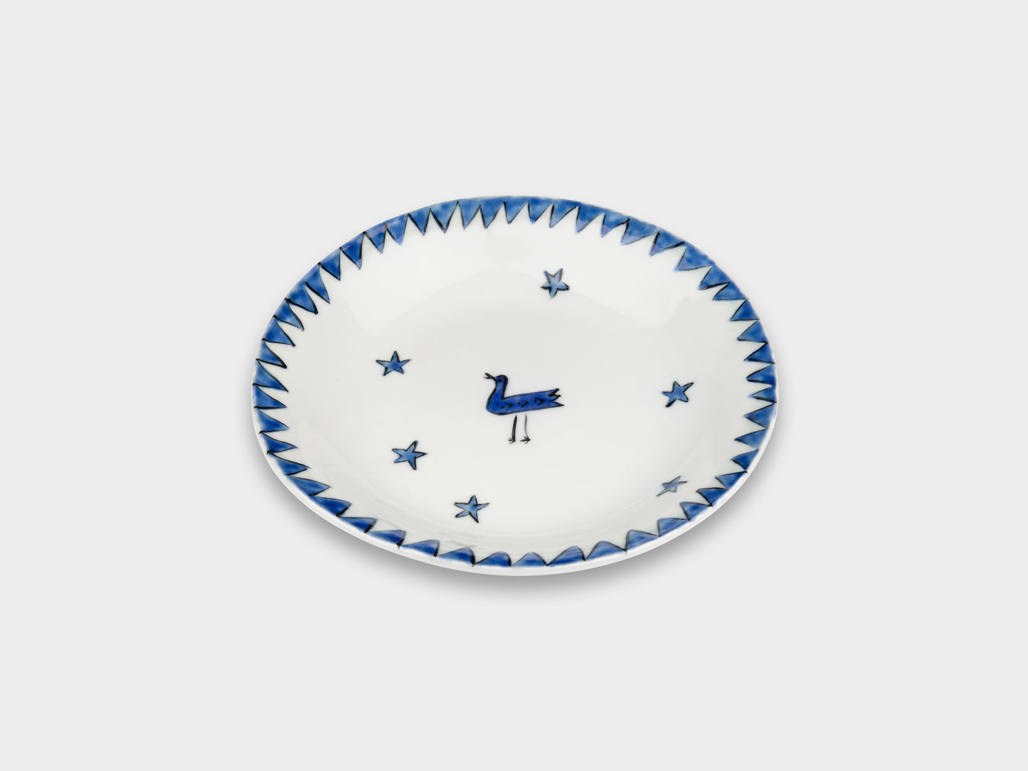Furukawa Shozo Tatara Round Plate Blue Duck