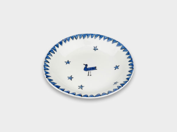Furukawa Shozo Tatara Round Plate Blue Duck